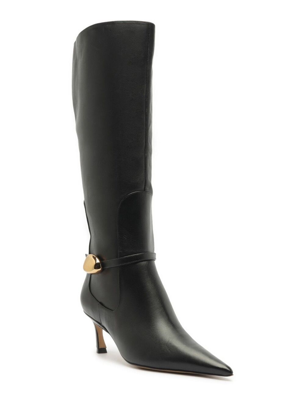 Arezzo Farrah Low Heel Boots Black/Gold  8B ($199)